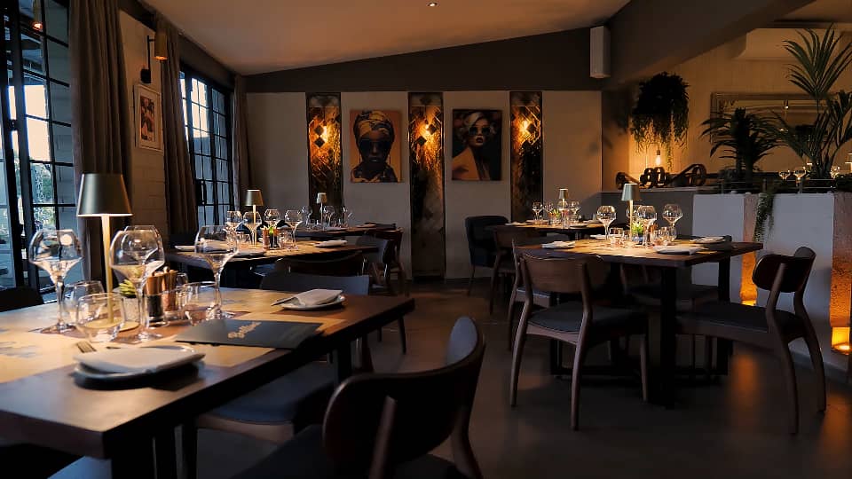 The dining room at Bellini overlooking the polo fields